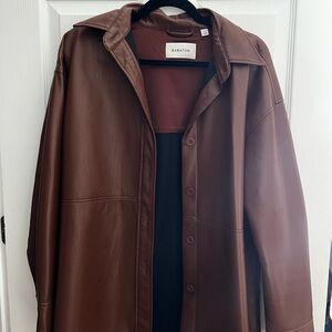 Babaton Women’s Brown Faux Leather Jacket (Aritzia)